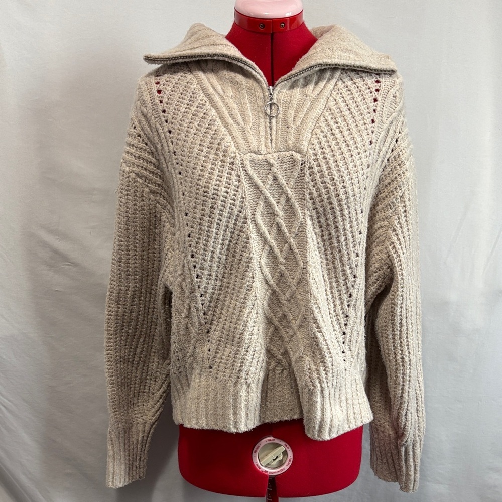 Kaisley Beige Cowl Neck Sweater LL178